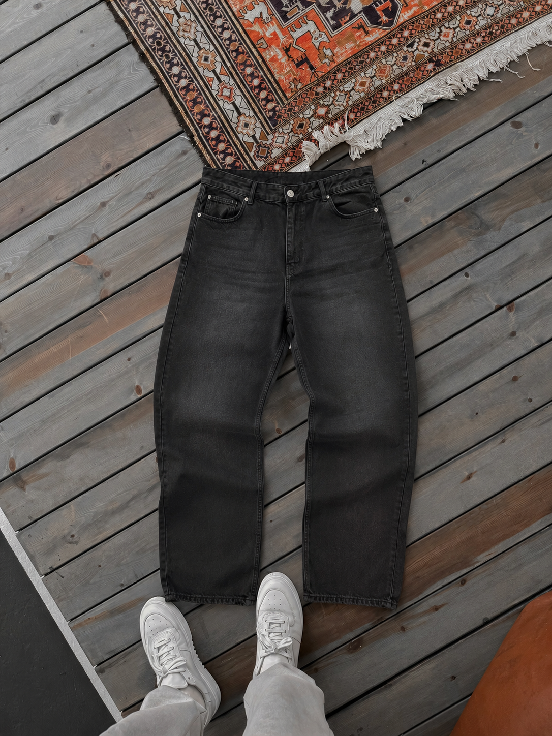 Washed Black Relaxed Fit Denim Jeans