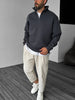 Smoked Half Zipper Basic Sweatshirt Broek