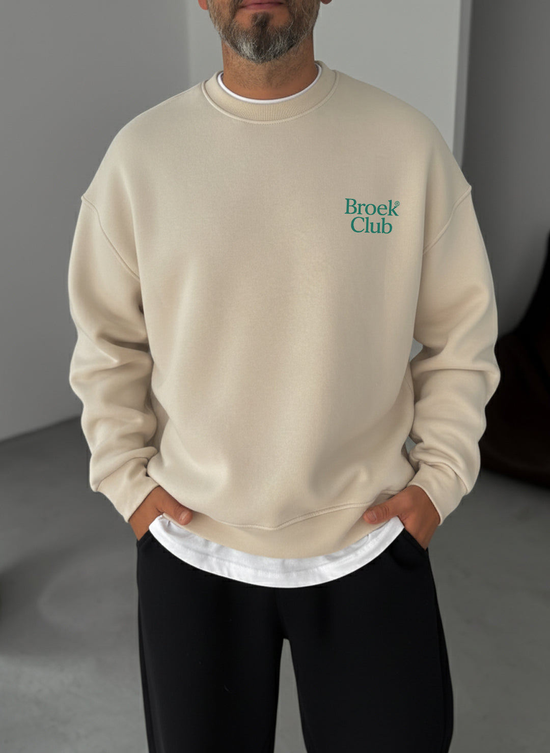 Broek Club 1988 Crewneck - Beige Broek