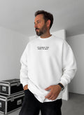 Never Quit Motivational Crewneck - White Broek