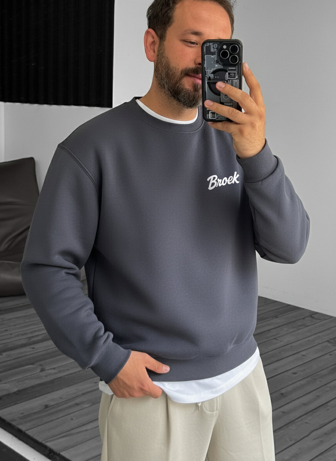 Broek Signature Crewneck - Smoked Broek