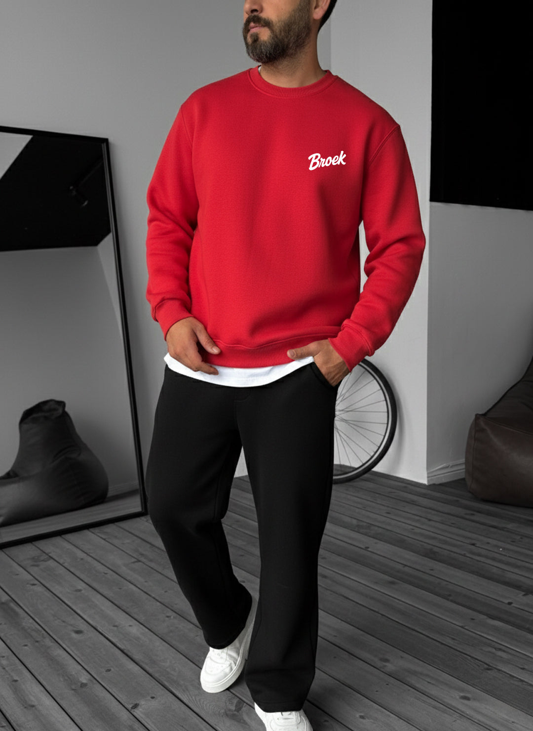 Broek Signature Crewneck - Red Broek