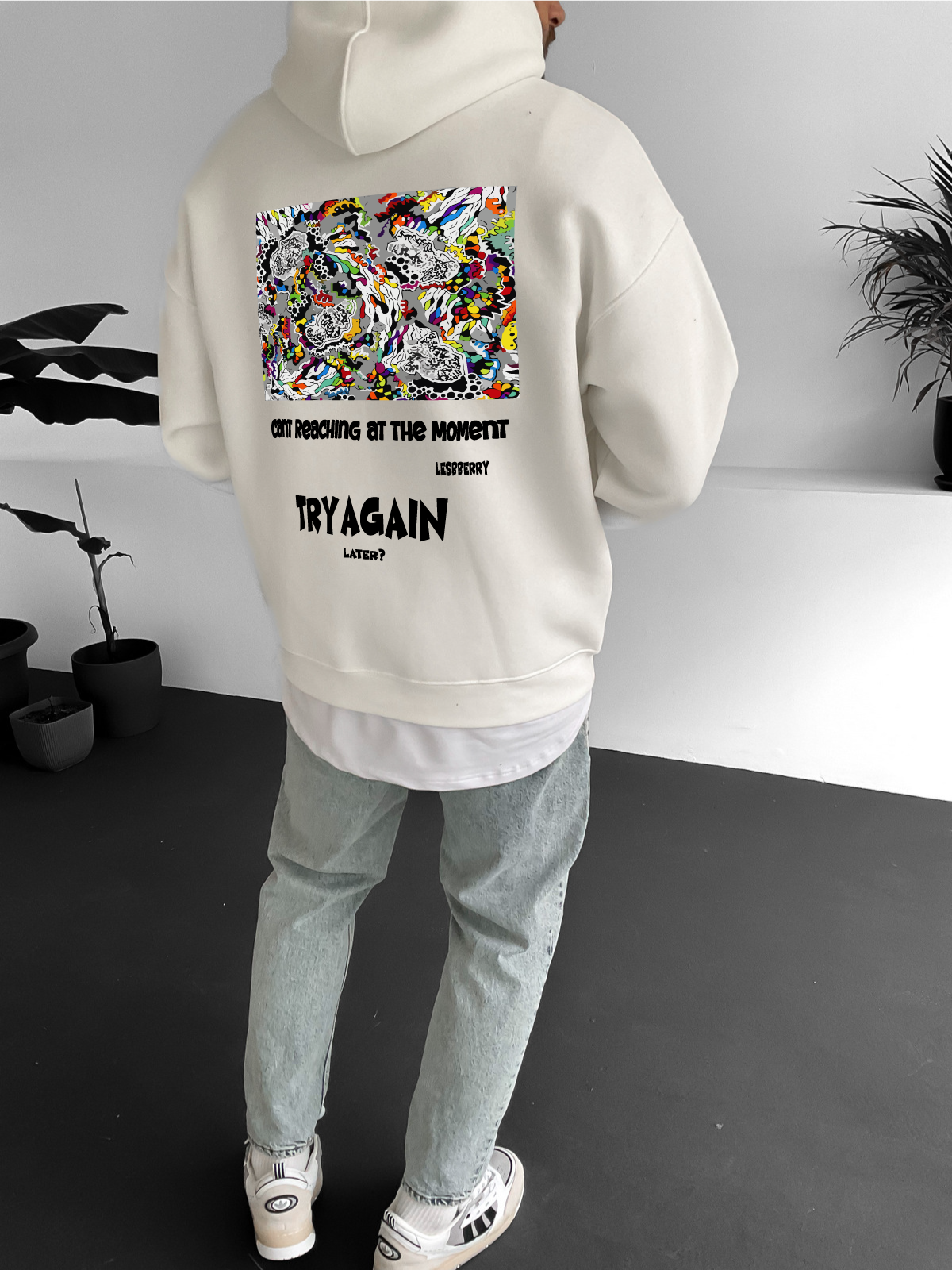 Off-White "Try Again" Printed Oversize Hoodie