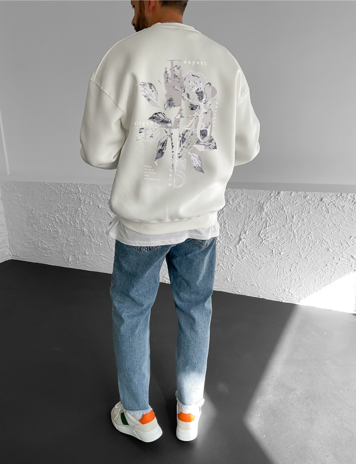 Off-White "Flower" Printed Oversize Sweatshirt