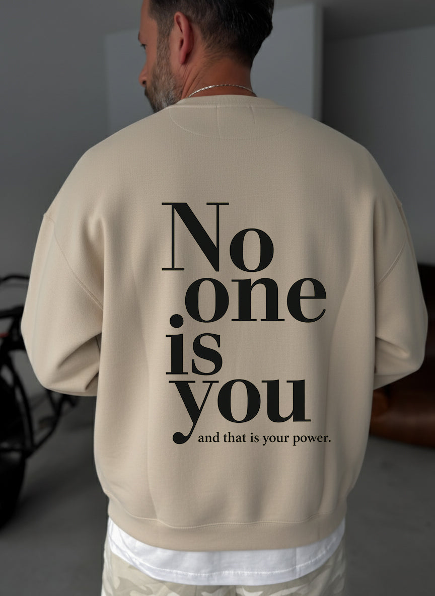 No One Is You Empowerment Crewneck - Beige Broek