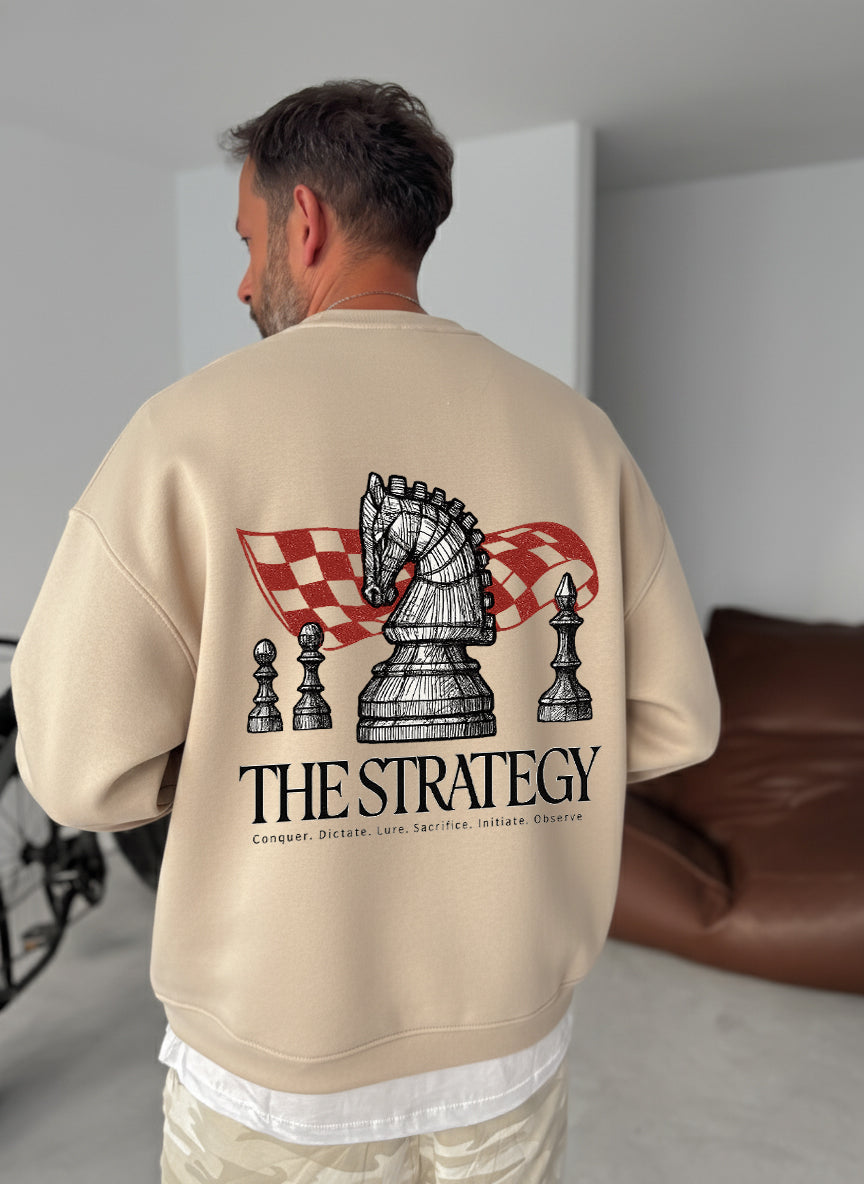 The Strategy Chess Crewneck - Beige Broek