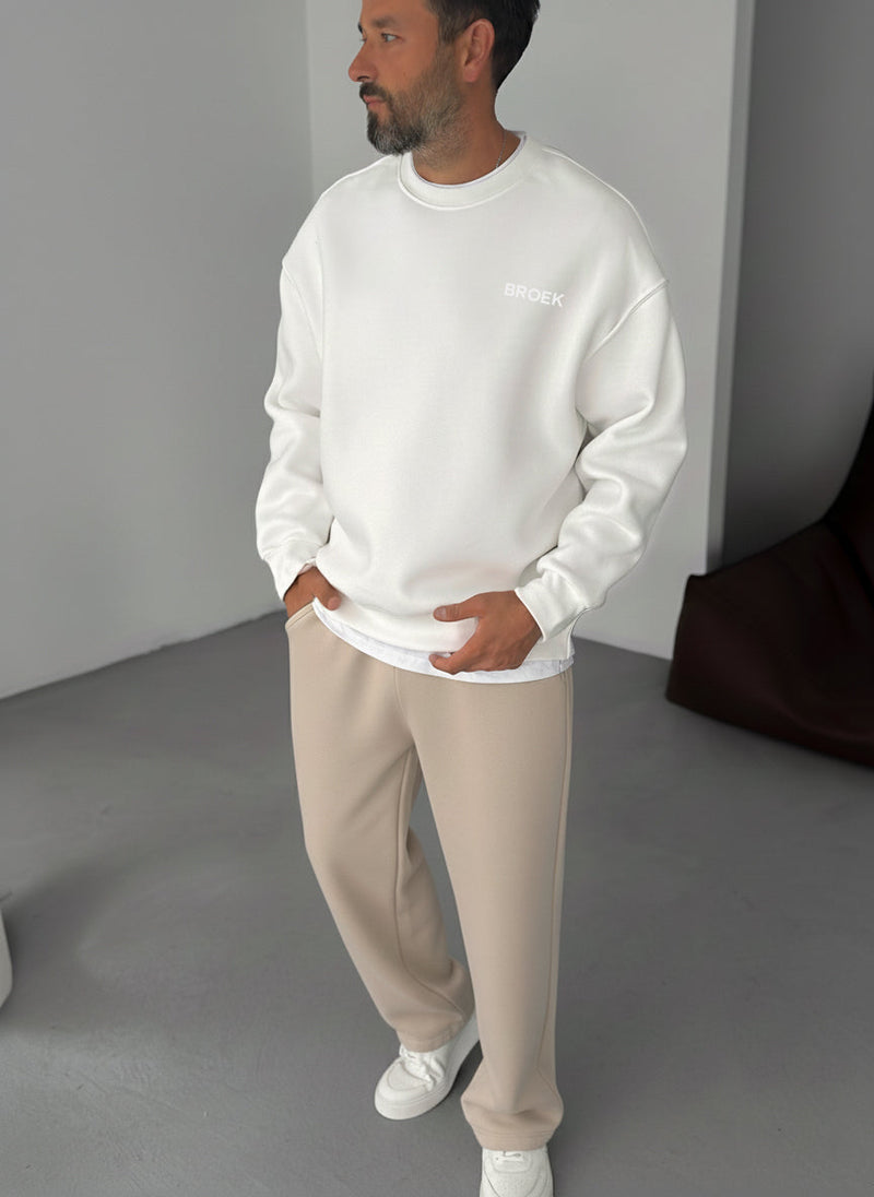 Oversized Crewneck Sweatshirt - White