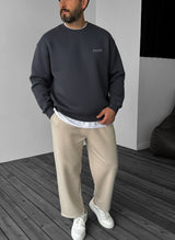 Oversized Crewneck Sweatshirt - Smoked Broek