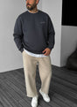 Oversized Crewneck Sweatshirt - Smoked