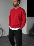 Oversized Crewneck Sweatshirt - Red Broek