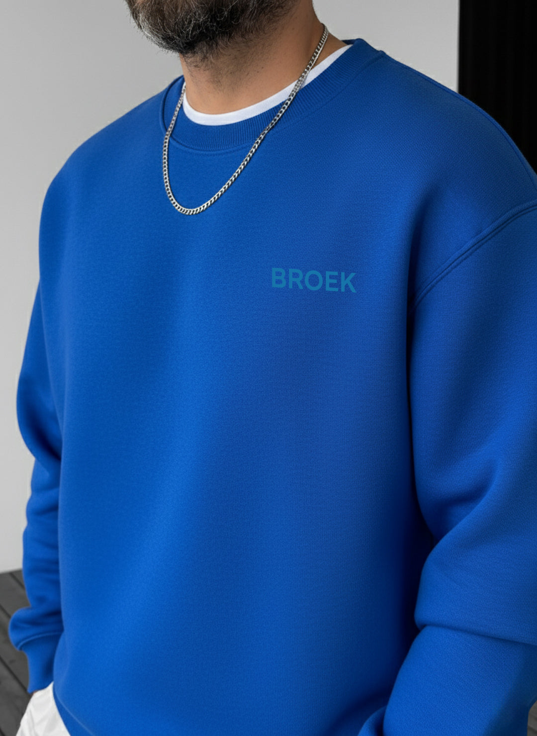 Oversized Crewneck Sweatshirt - Royal Blue Broek