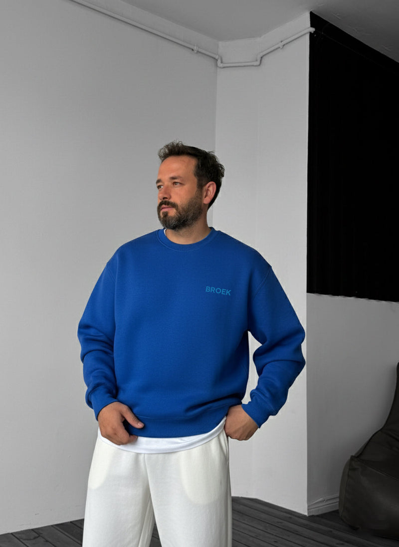 Oversized Crewneck Sweatshirt - Royal Blue