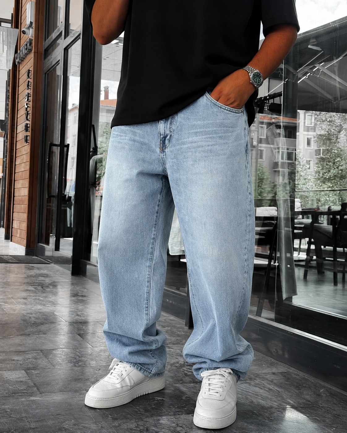 Light Blue Relaxed Fit Denim Jeans - Premium Comfort