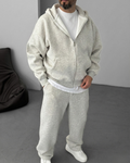 Zip-Up Hoodie - Melange Grey