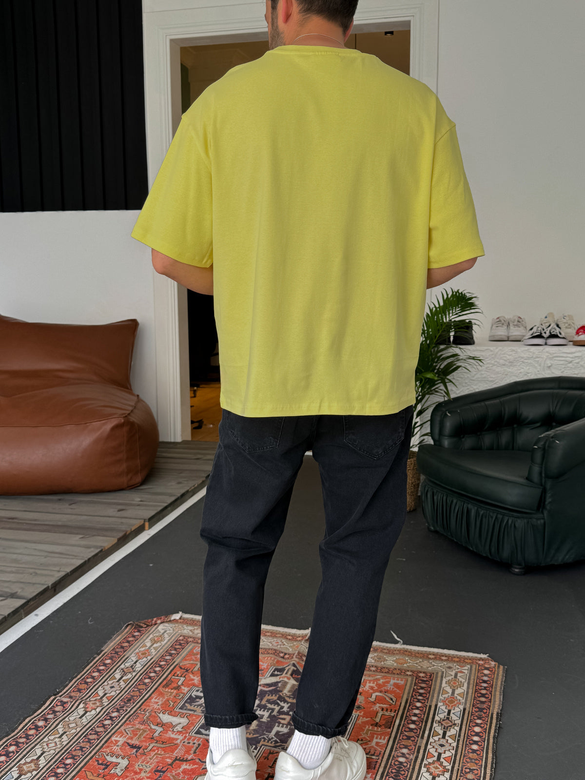 Yellow Basic Oversize T-Shirt