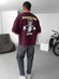 Burgundy "Month-End" printed Oversize T-Shirt - Broek