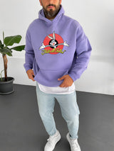 Purple "that's-all-folks" Printed Oversize Hoodie Broek