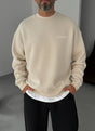 Oversized Crewneck Sweatshirt - Beige