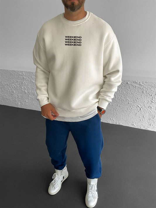 Off-White "Weekend" Printed Oversize Sweatshirt