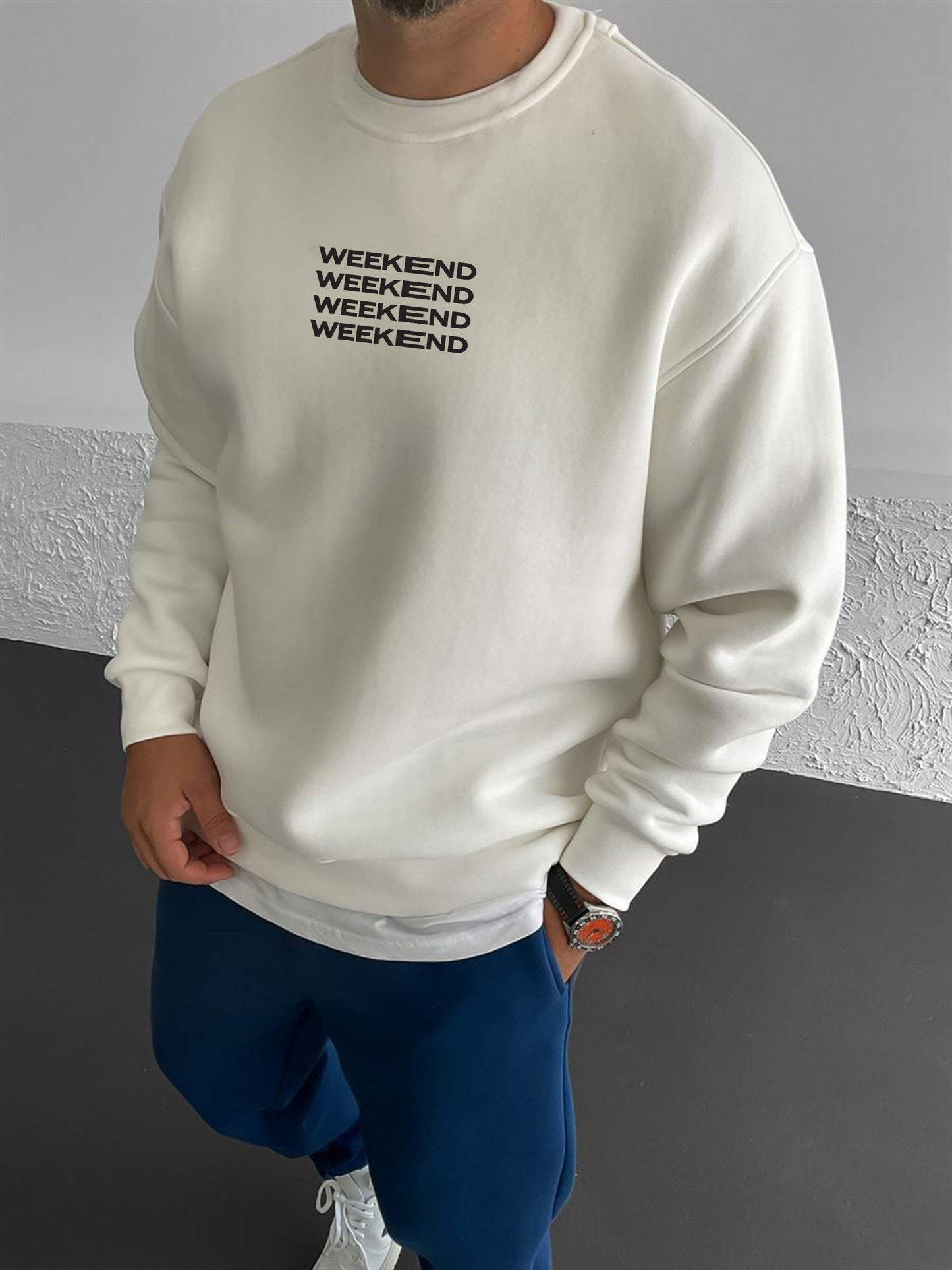 Off-White "Weekend" Printed Oversize Sweatshirt