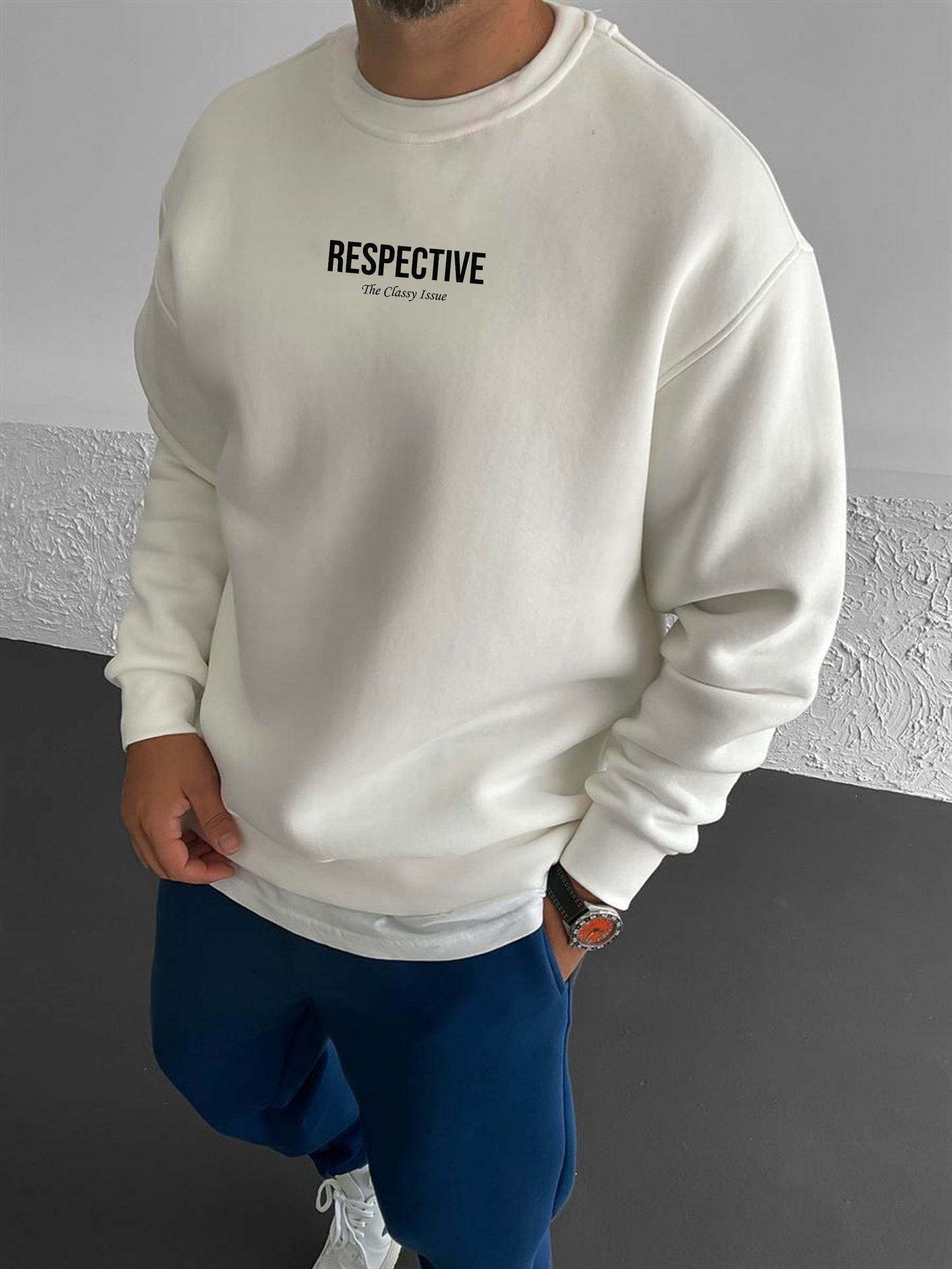 Off-White "Respective " Printed Oversize Sweatshirt