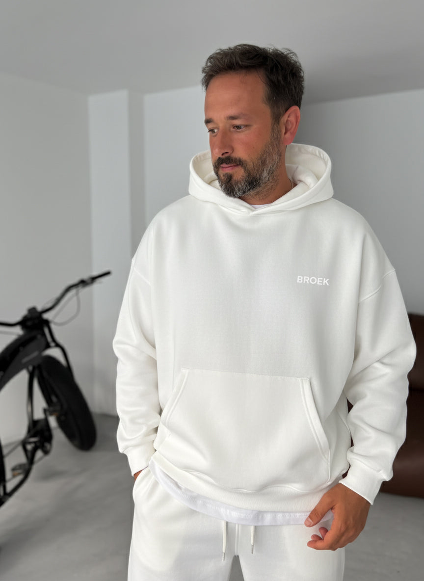 Oversized Hoodie - White Broek