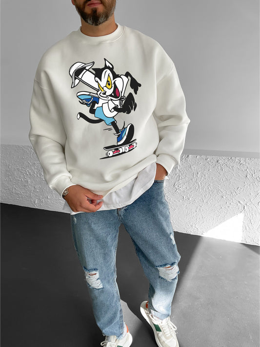 Off-White "Cat" Printed Oversize Sweatshirt