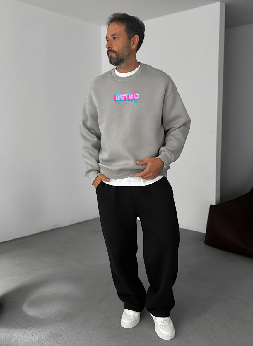 Retro Gaming Crewneck - Silver Broek