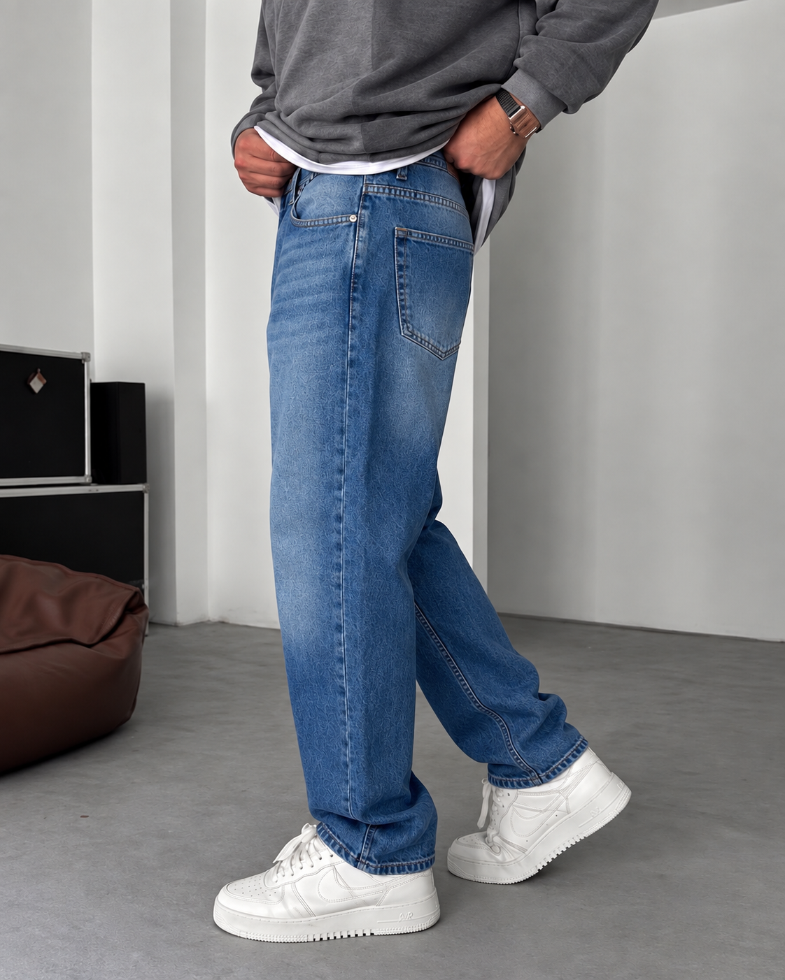 Dark Blue Relaxed Fit Denim Jeans