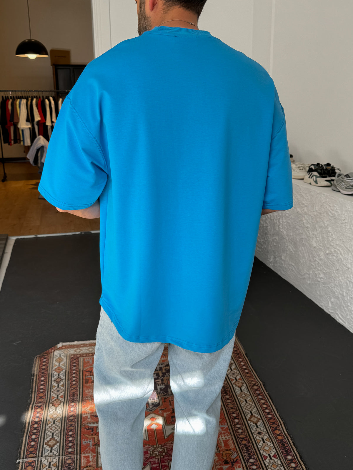 Blue Basic Oversize T-Shirt