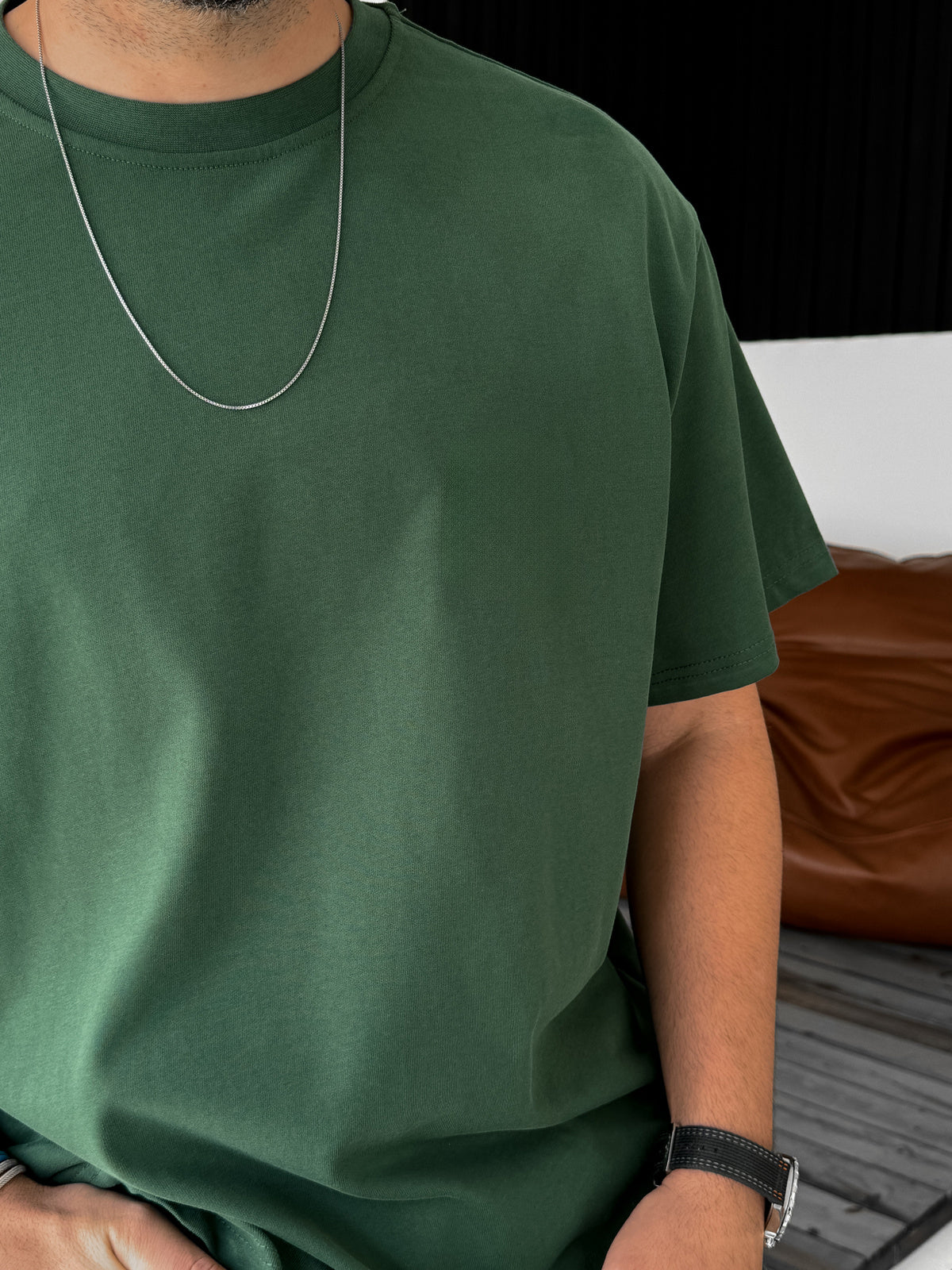 Olive Basic Oversize T-Shirt