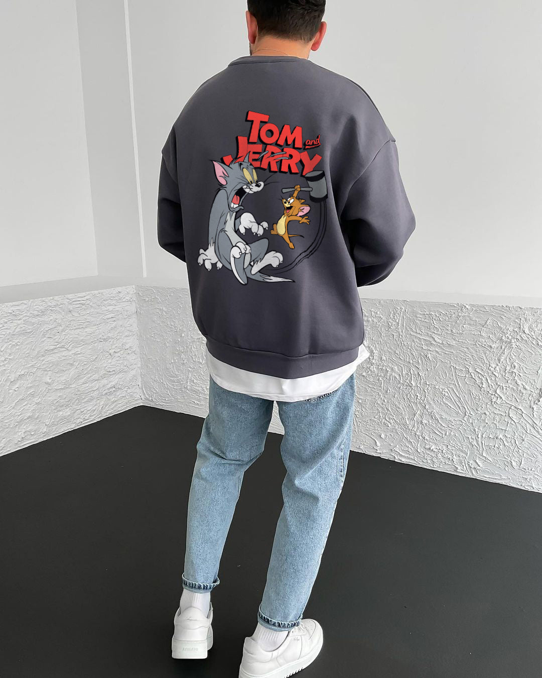 Smoked "tom-jerry" Printed Oversize Sweatshirt