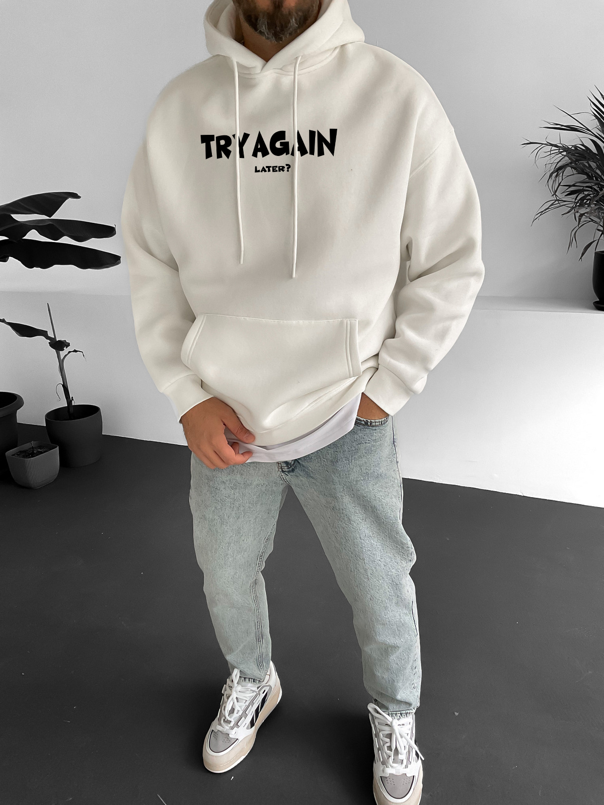 Off-White "Try Again" Printed Oversize Hoodie