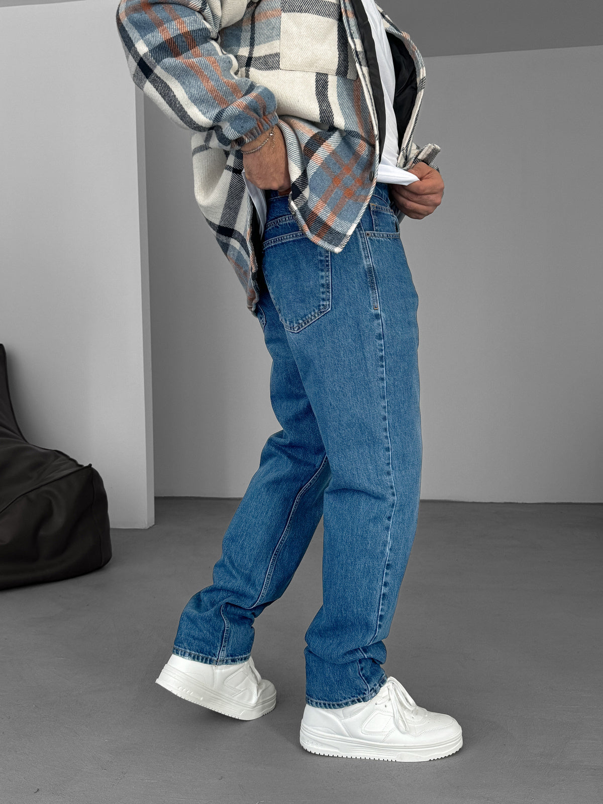 Dark Blue Relaxed Fit Denim Jeans - Premium Comfort - Broek
