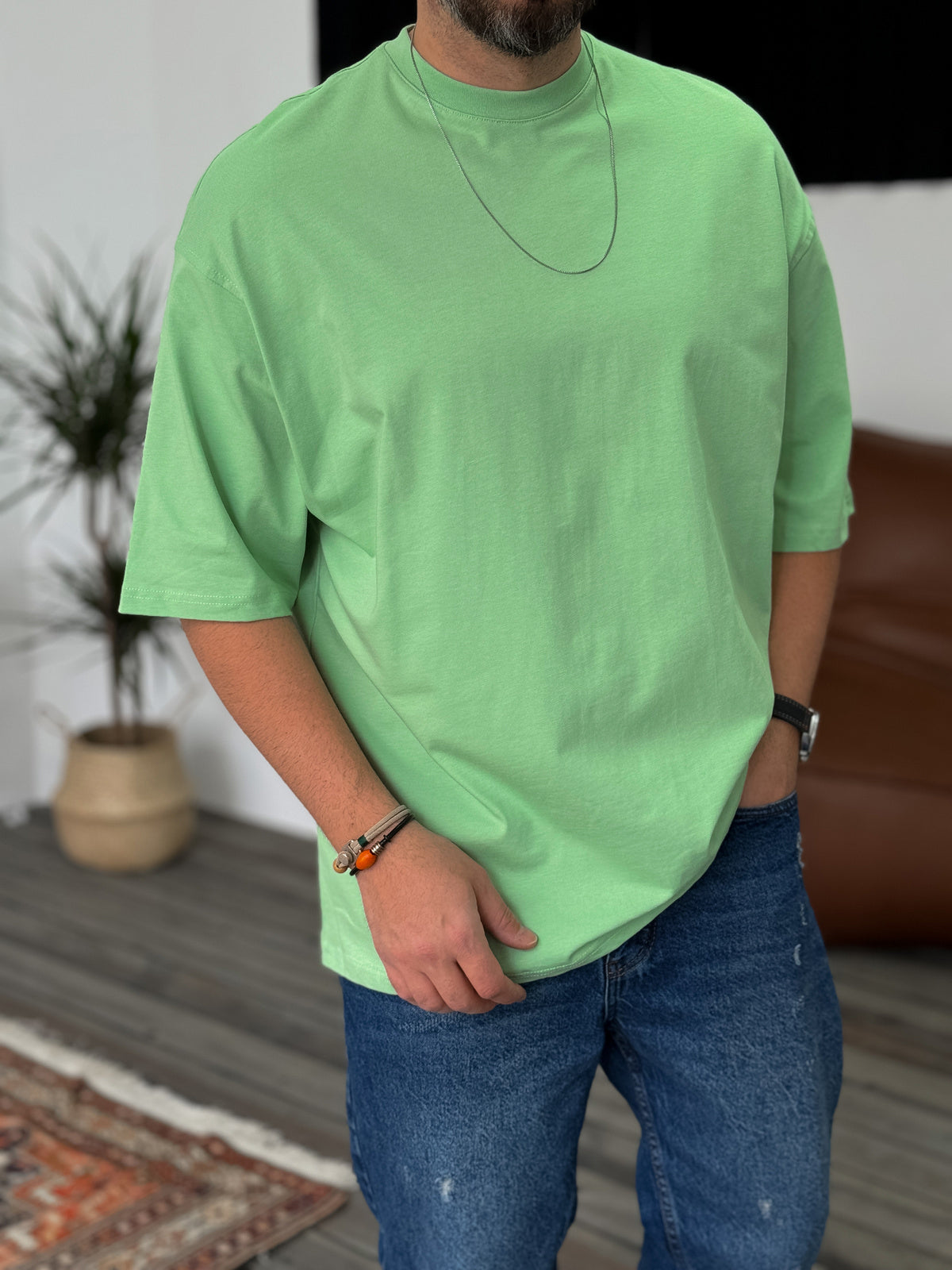 Mint-Green Basic Oversize T-Shirt