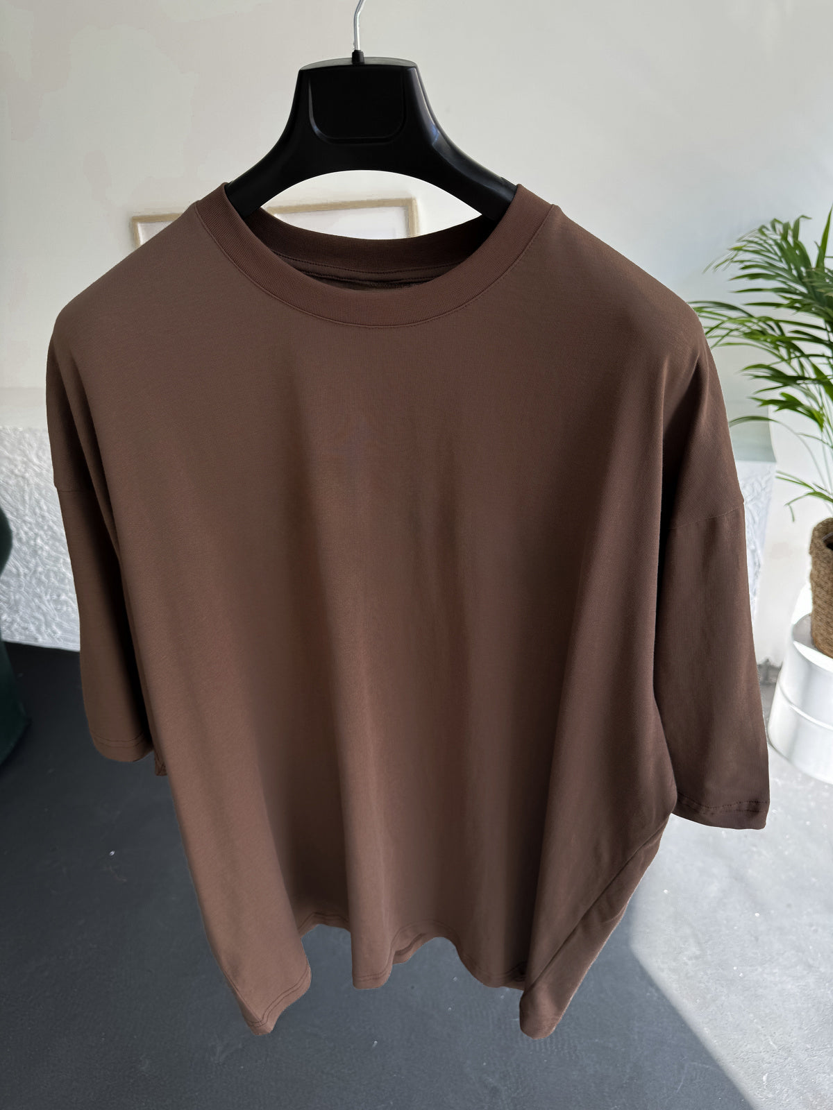 Brown Basic Oversize T-Shirt