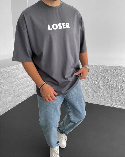 Smoked "Loser" Printed Oversize T-Shirt