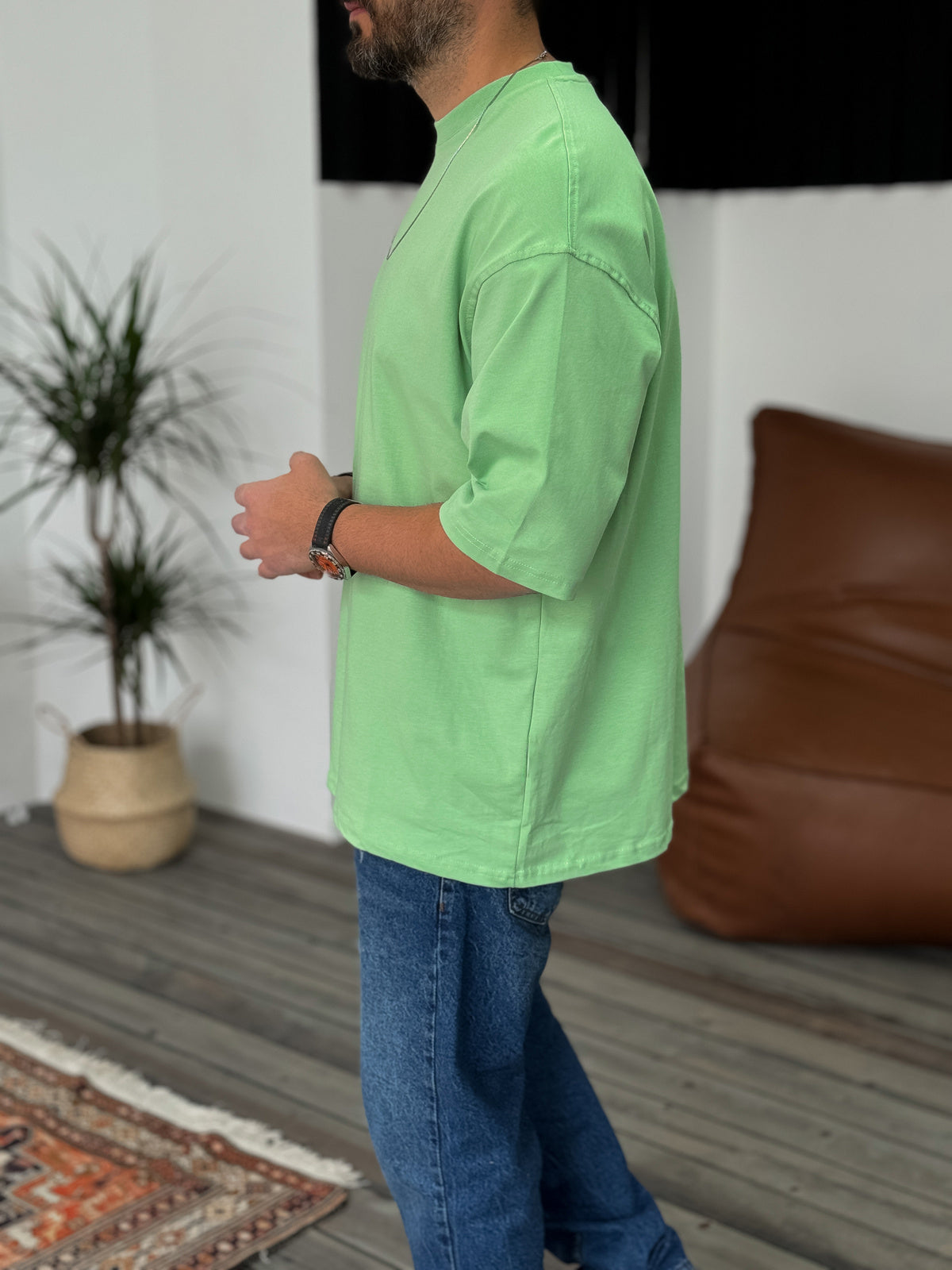 Mint-Green Basic Oversize T-Shirt