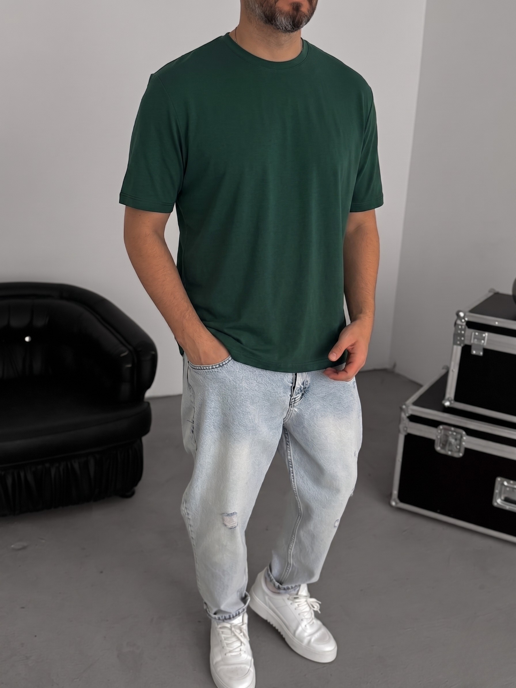 Dark Green Regular Fit T-Shirt
