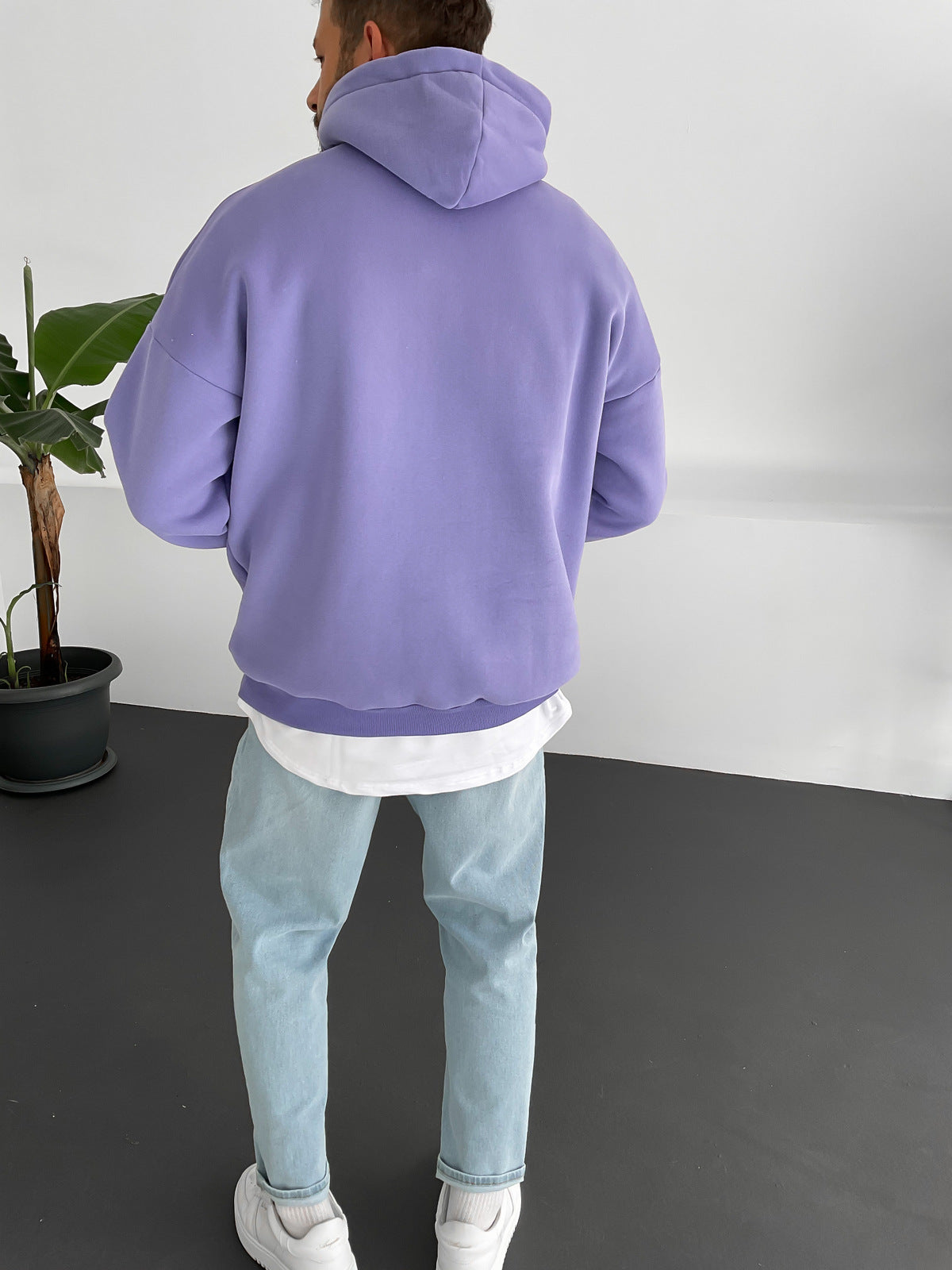 Purple "that's-all-folks" Printed Oversize Hoodie