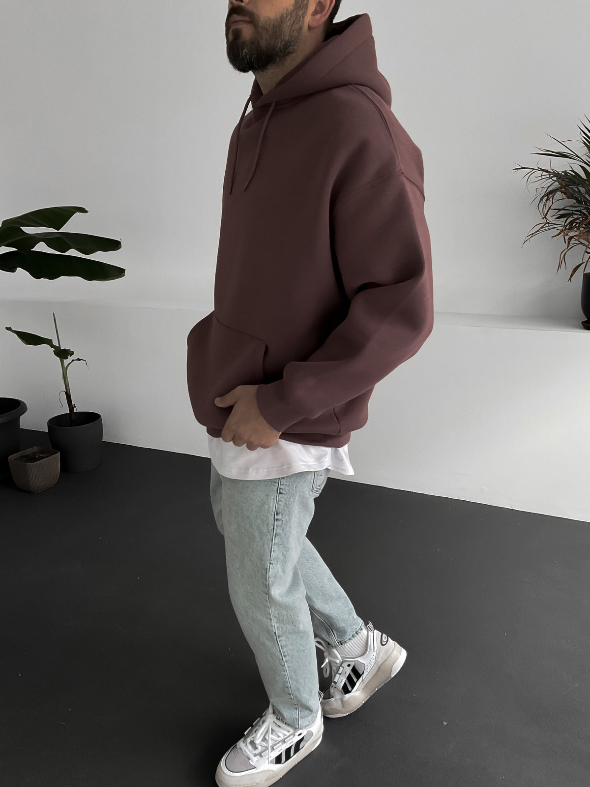 Brown Basic Oversize Hoodie