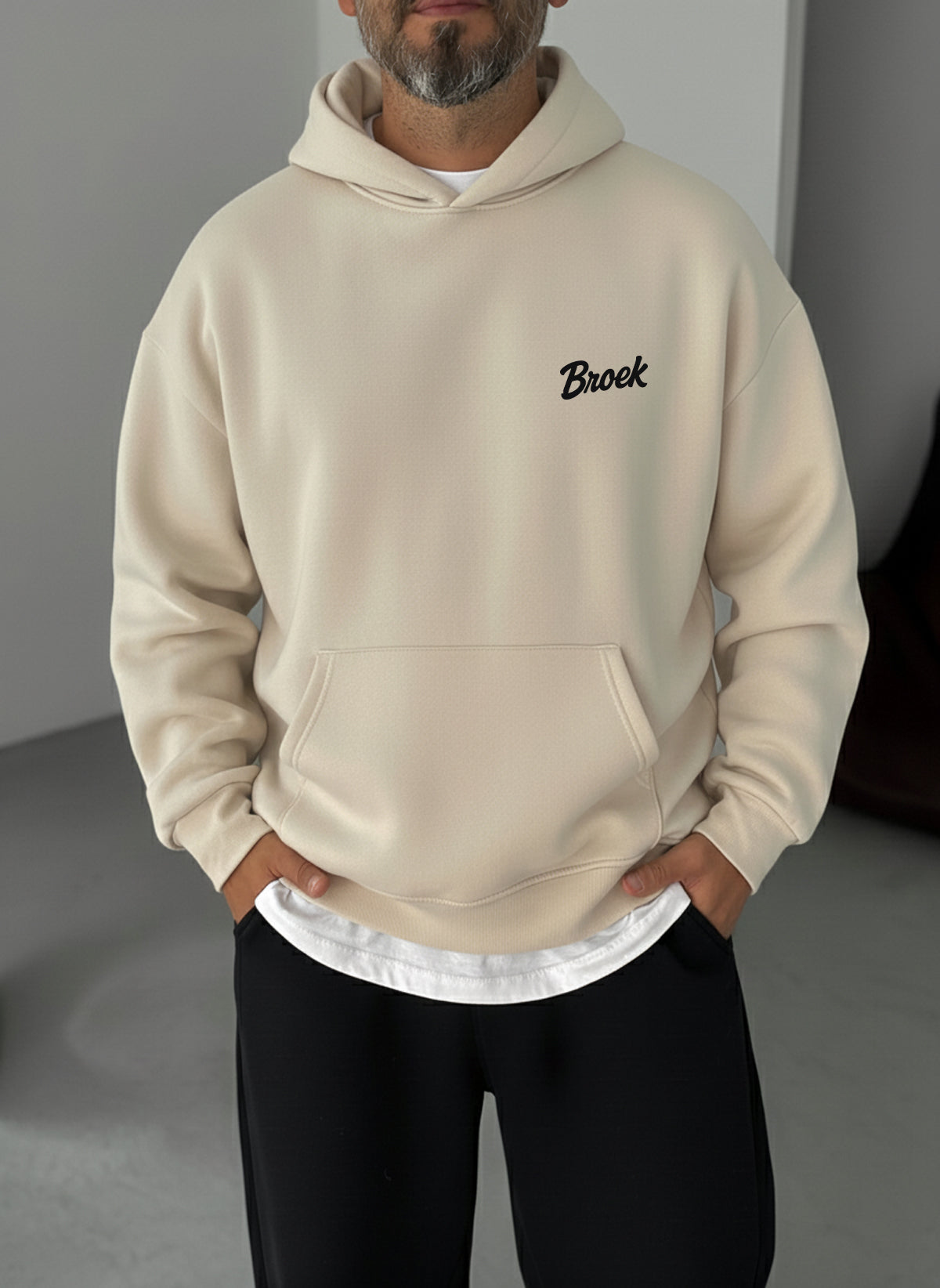 Broek Signature Hoodie - Beige Broek