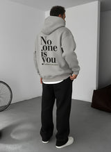 No One Is You Empowerment Hoodie - Silver Broek