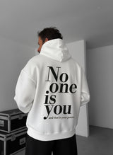 No One Is You Empowerment Hoodie - White Broek