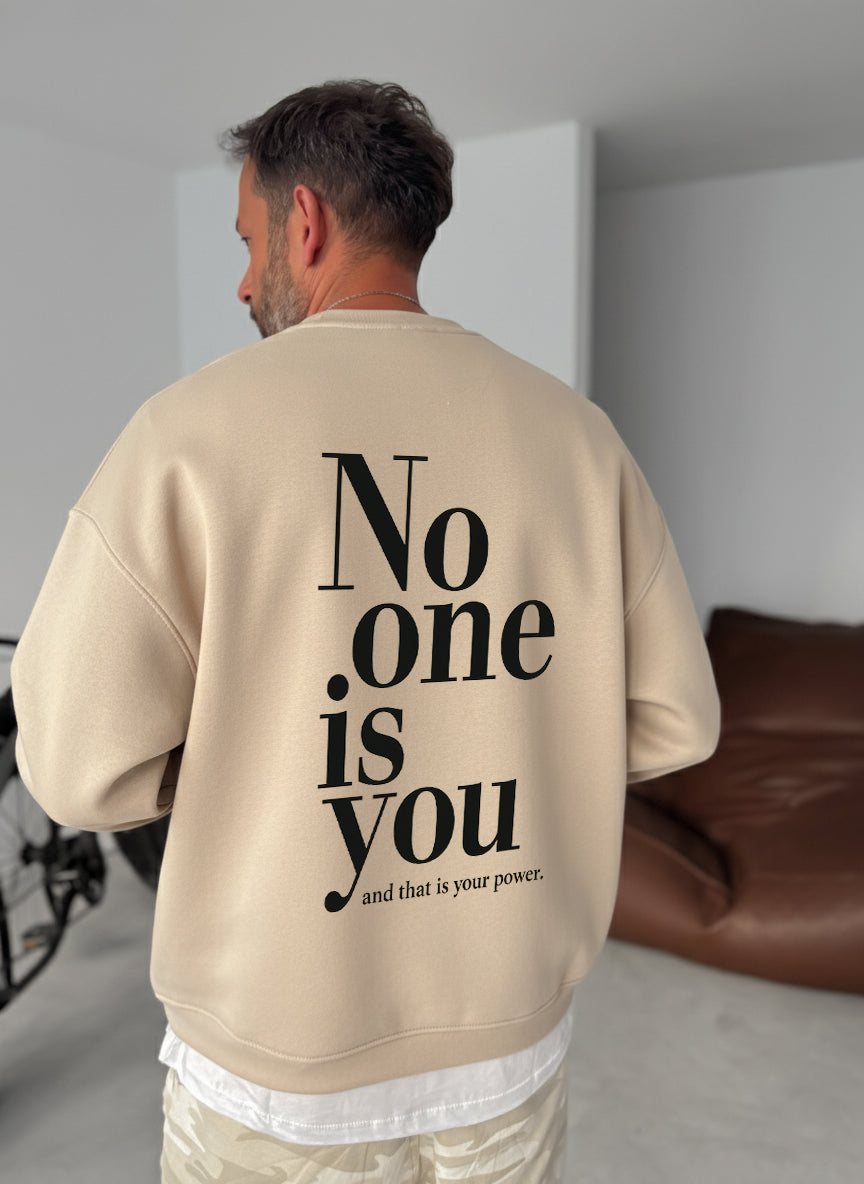 No One Is You Empowerment Crewneck - Beige Broek
