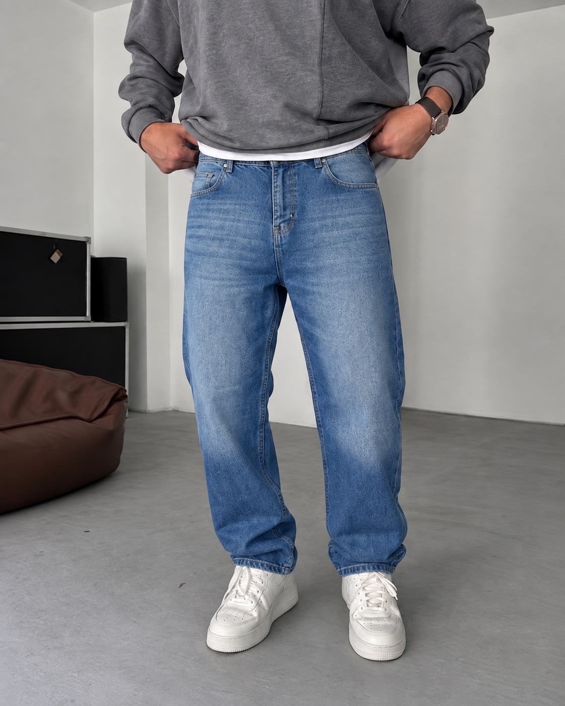 Dark Blue Relaxed Fit Denim Jeans