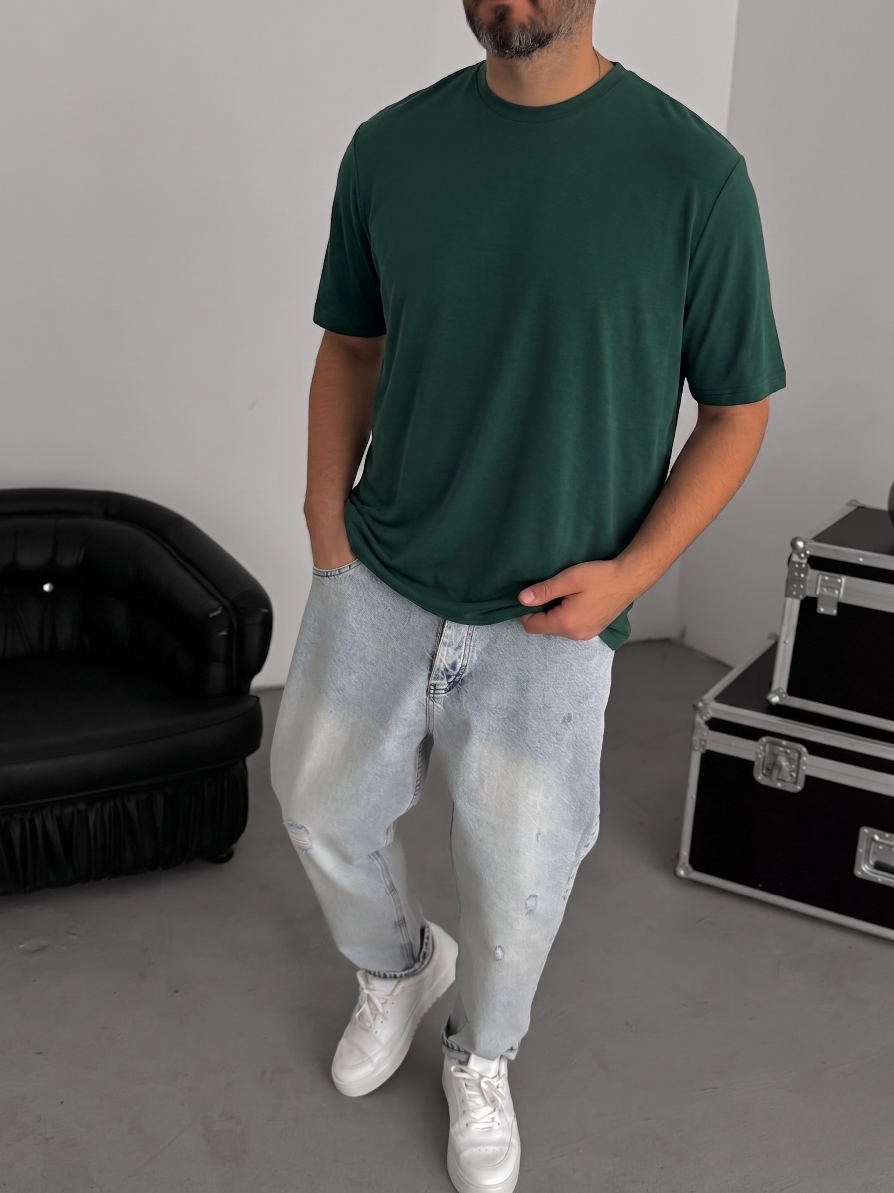 Dark Green Regular Fit T-Shirt