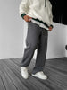Wide-Leg Fleece Sweatpants - Smoked Broek