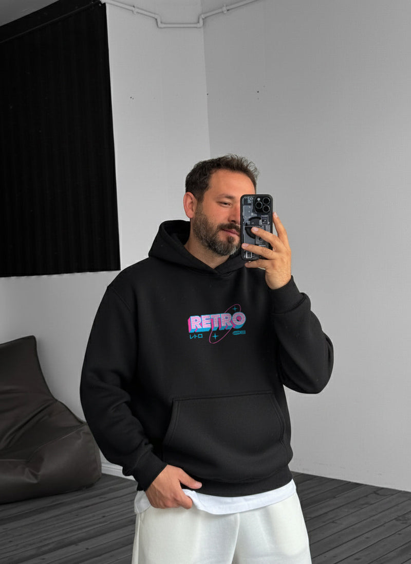 Retro Gaming Hoodie - Black