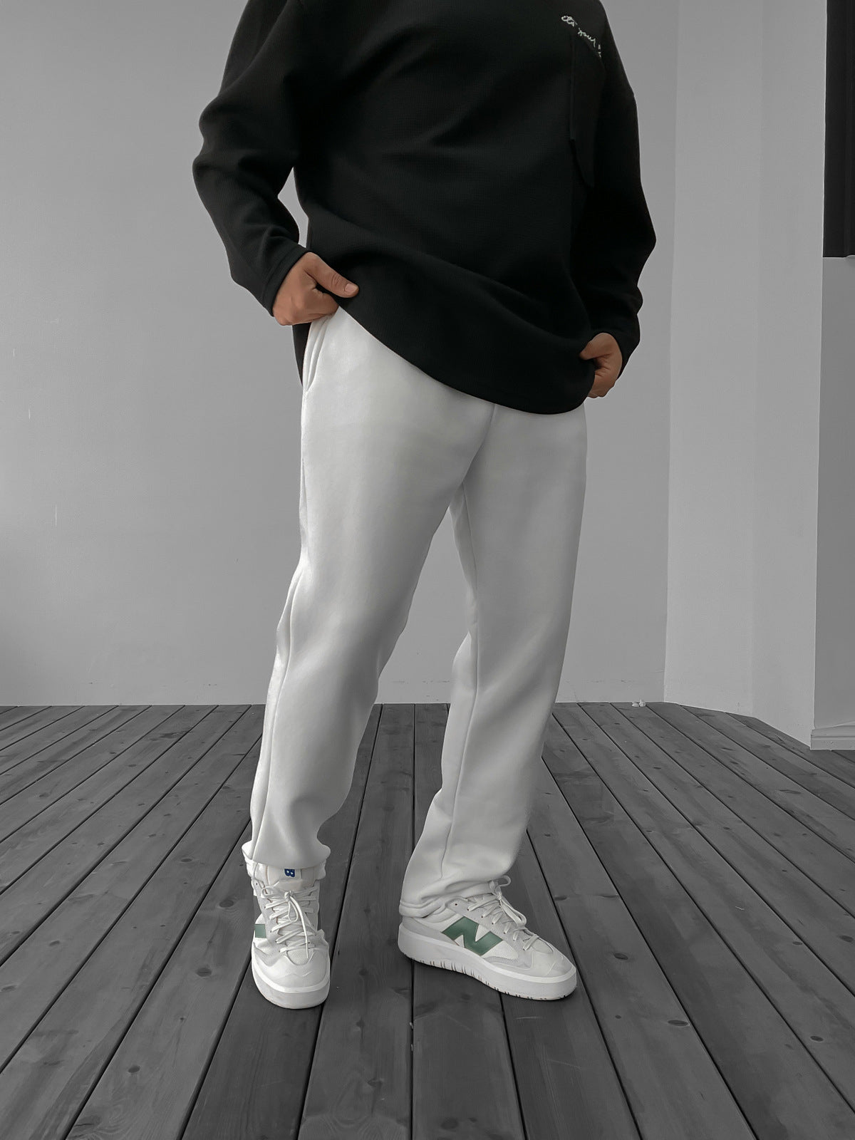 White Basic Summer Sweatpants